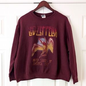 Authentic 1970s Vintage Led Zeppelin 1977 United States Tour Gildan Sweatshirt